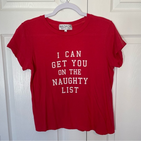 Wildfox Christmas Naughty List t-shirt SM - Picture 1 of 4